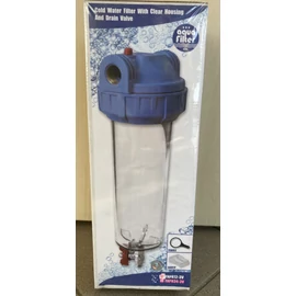 Aquafilter 10"-os szűrőház 3/4" csatlakozással, leeresztő csappal